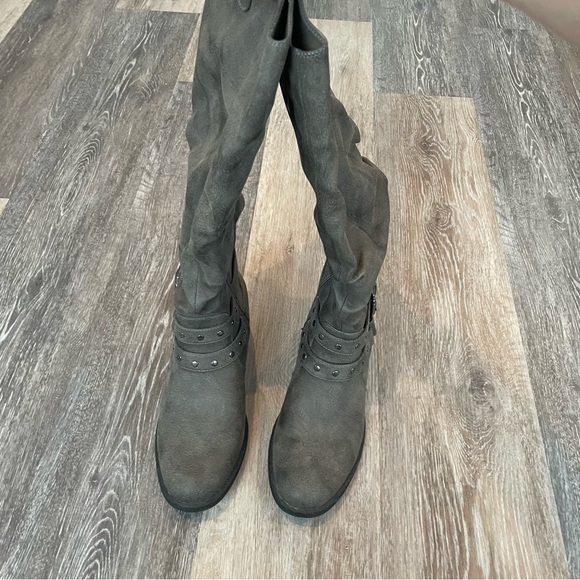 WHITE MOUNTAIN Slouch Lexi Knee High Riding Boots Grey Wide Shaft Size 11 - Picture 4 of 9